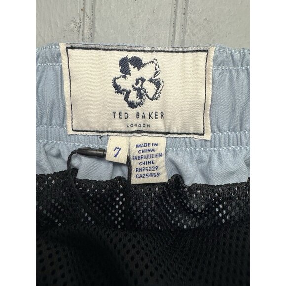 Ted Baker Mens Size 7 (XXXL) Plain Swimshort Mid Blue Mesh Linning Insea… - Picture 2 of 6